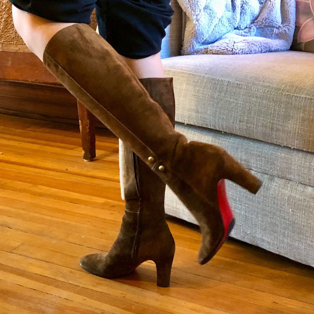 Christian Louboutin 39 Brown Suede Boots